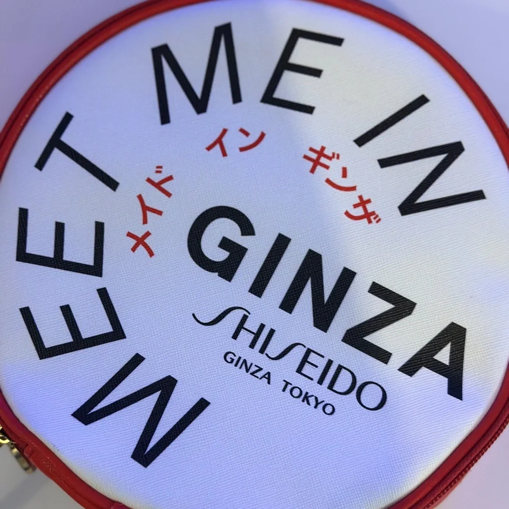 Shiseido Red and White Ginza Pouch
